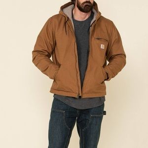 Relaxed Fit Washed Duck Sherpa-Lined Jacket